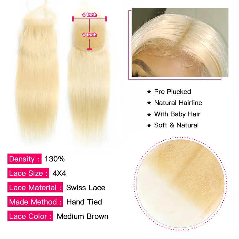 Facebeauty 613 блонд Прямые Цветные 8 28 дюймов перуанские Remy человеческие волосы 3 пучка