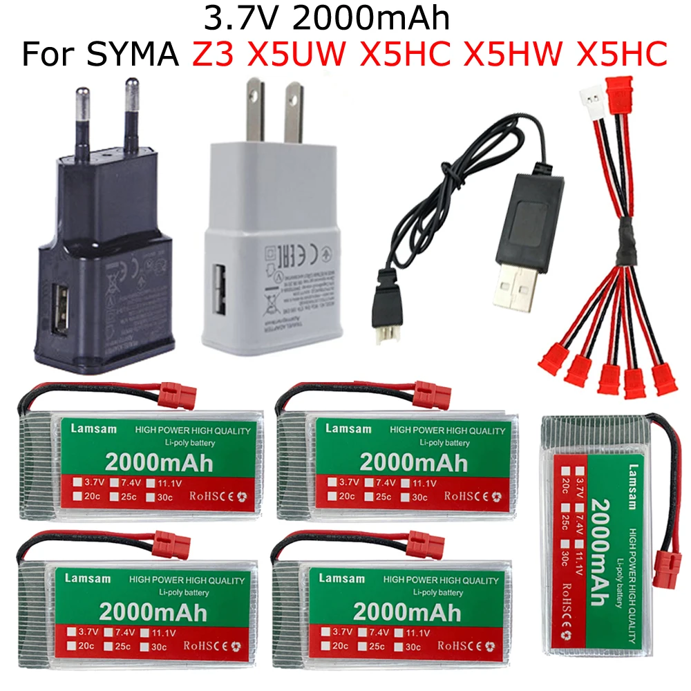 Обновление Батарея 3 7 V 2000mAh литий полимерный для SYMA Z3 X5HW X5HC X5UW X5UC Квадрокоптер с
