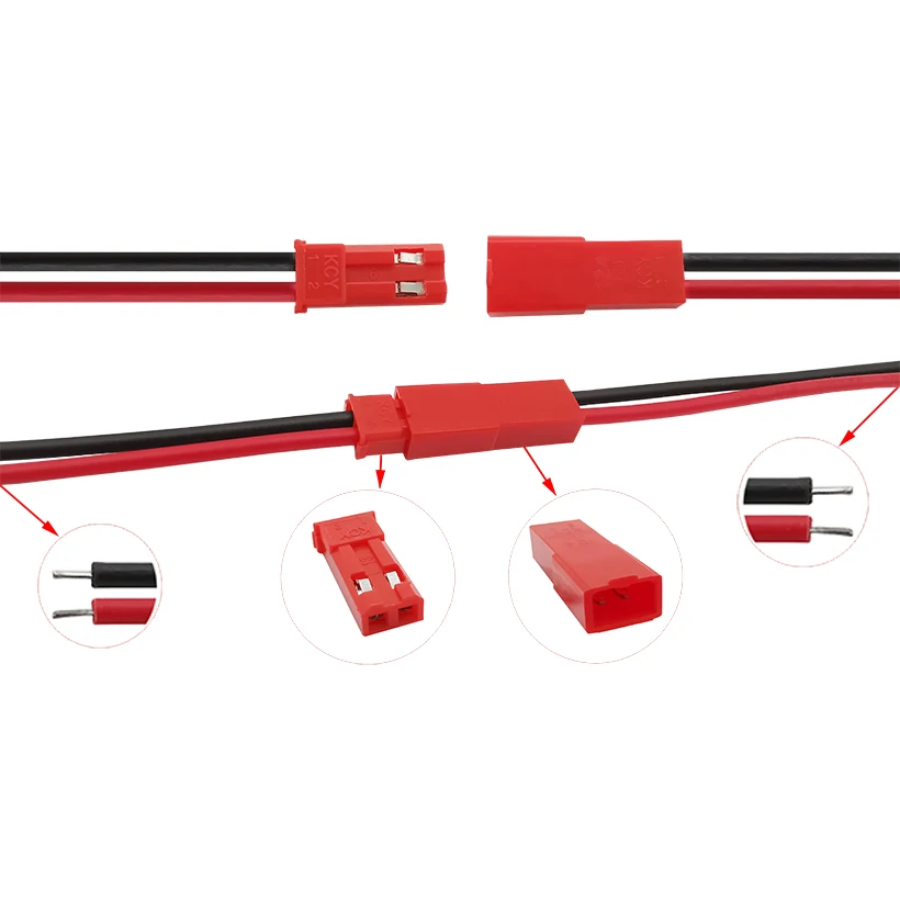 JST 2 Pin Мужской и Женский Кабельный разъем 22 AWG JST 2 P провода разъем Jack разъемы для светодиодный полосы лампы RC BEC батарея DIY FPV Дрон