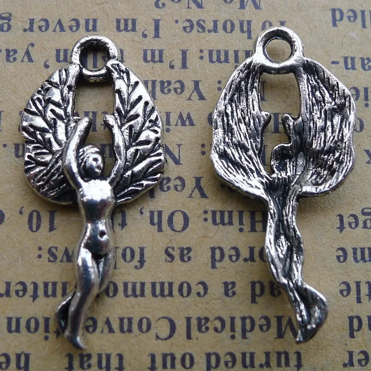 

Jewelry Making Charms Angel Wings Charms Antique Silver Color 13x27mm 10 Pieces