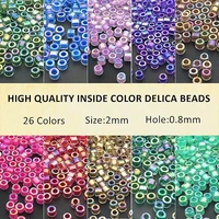 2mm miyuki delica beads inside dyed colors uniform glass seed beads for jewelry making earrings bracelet diy sewing accessories