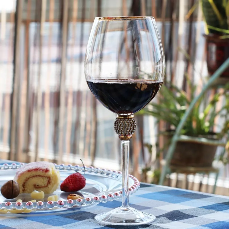 

Diamond Glass Wine Glass Champagne Glass Party Luxury Glass Family Table Wine Glass Bar Whiskey Glass Gold Wine Glass Set Gift