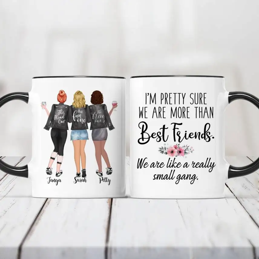 

3/4 Girls Personalized Mug Best Friends Gift Colorful Coffee Mug Custom Made Cups RR2070