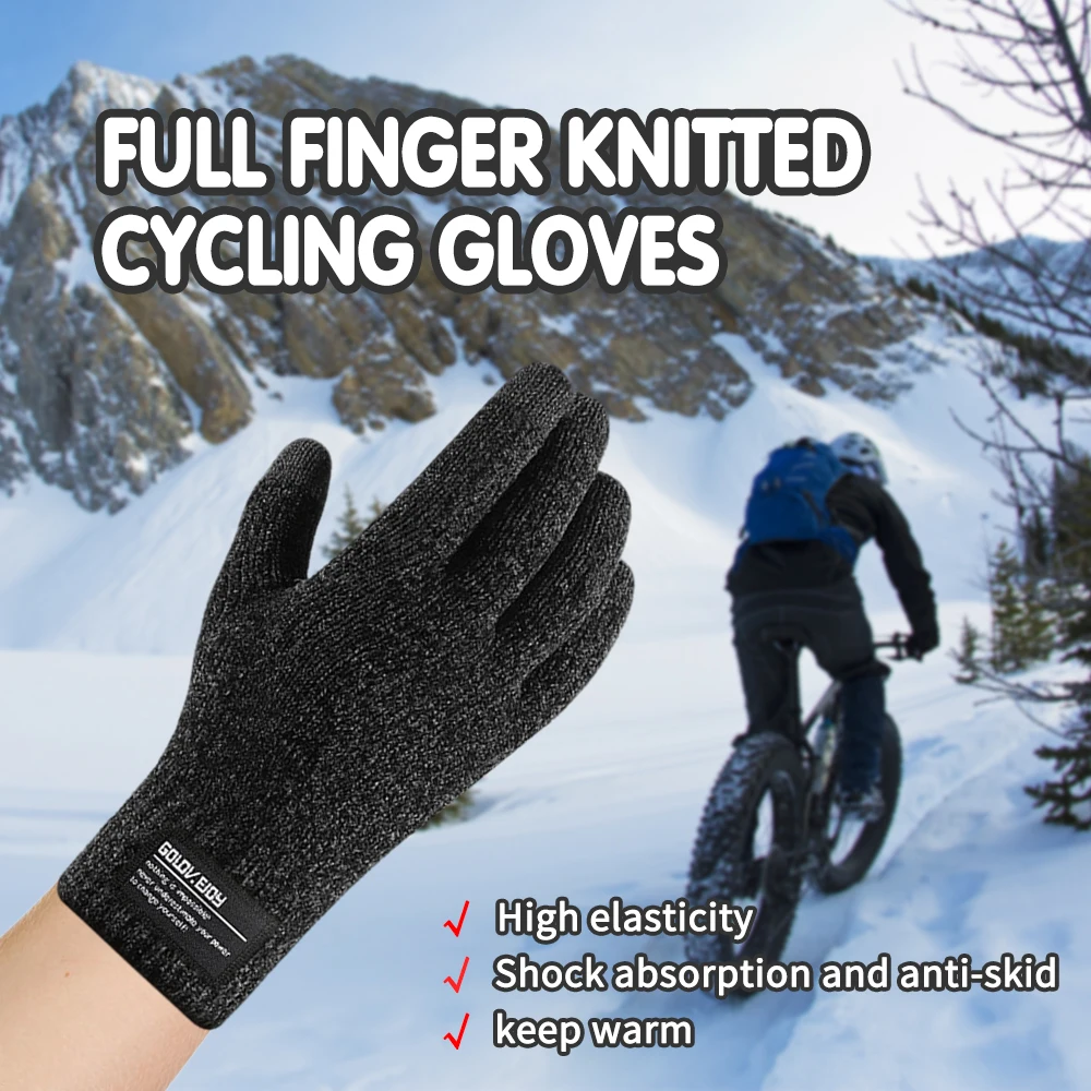 

Windproof Plus Warm Business Gloves Full Finger Cycling Touch Screen Knitted Gloves For Men And Women Outdoor Anti-slip