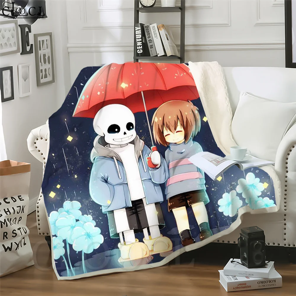 

Anime Games Undertale Sans Printed Blankets Fashion for Beds Teenager Home Decoration Beddings Adult Quilt Fantasy Style
