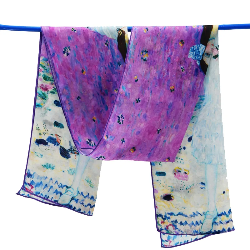 Абсолютно новый 100% шелковый шарф бандана Длинные Большие шали пашмины женский