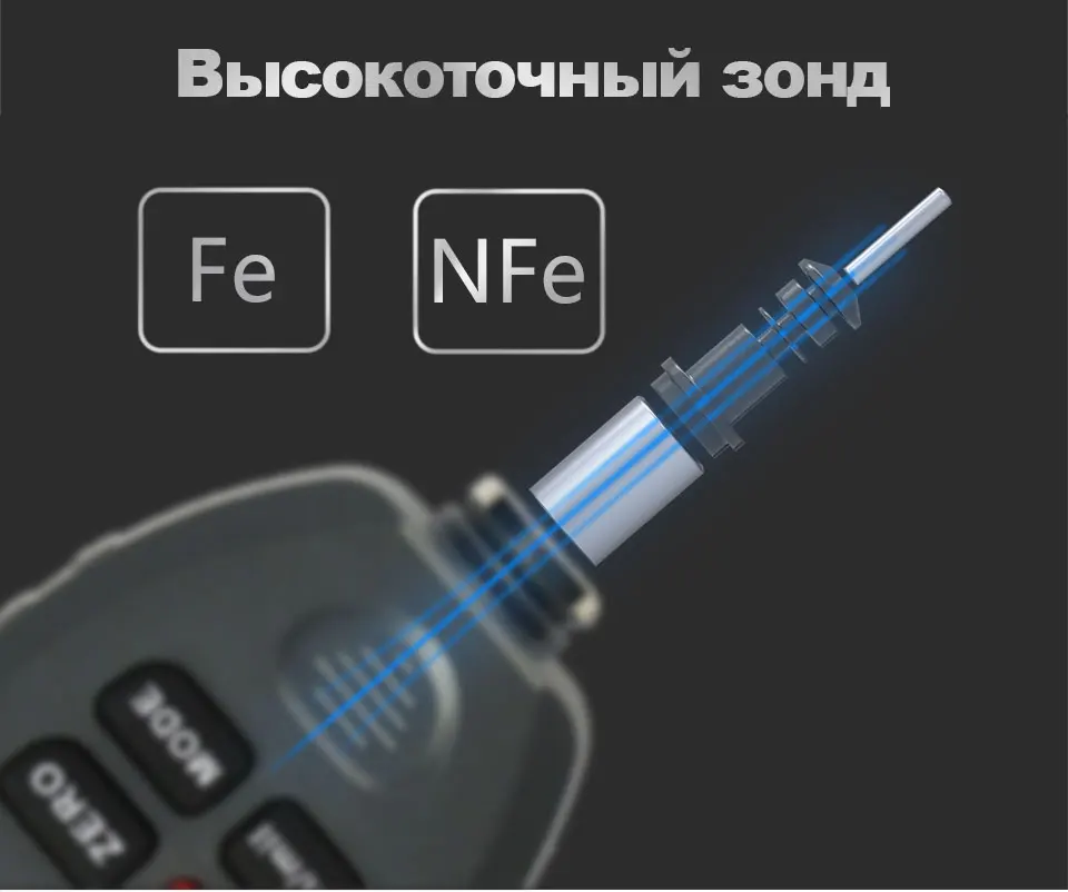 R&D TC100 толщиномер покрытия 0,1 микрон/0-1300 автомобильная краска пленка тестер толщины измеритель измерения FE/NFE русский ручной инструмент краски