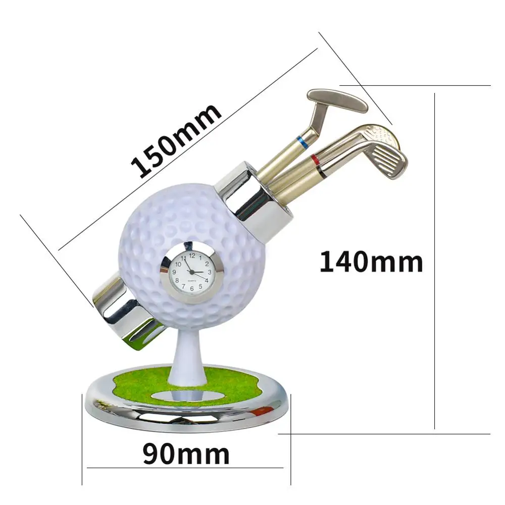 Держатель для ручки гольфа с часами настольное украшение офиса подставка