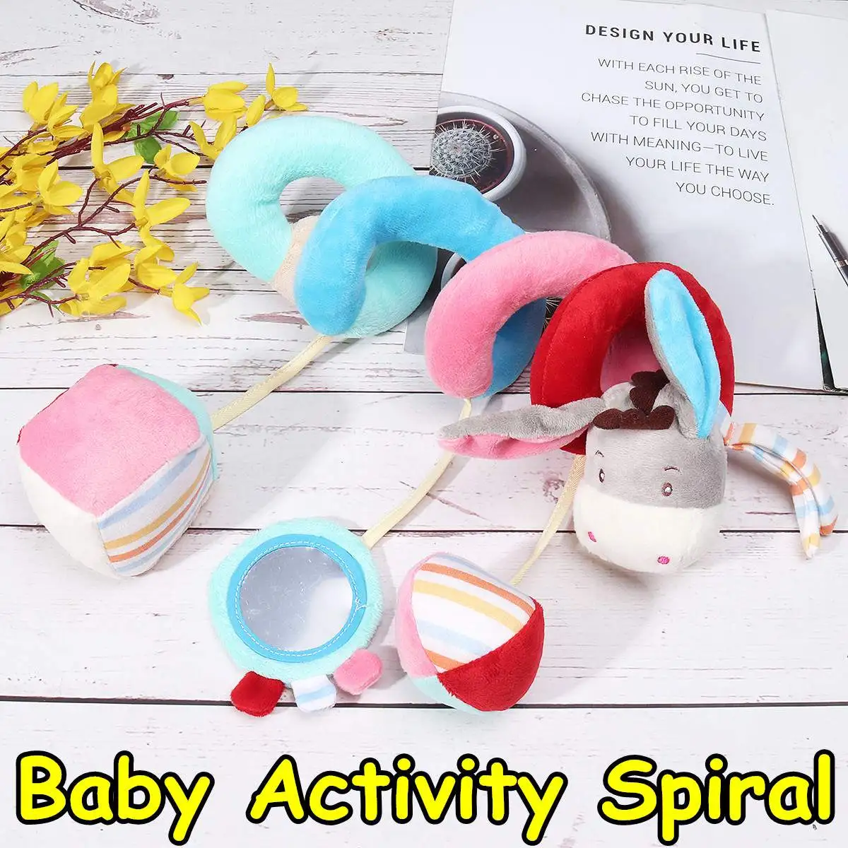 

Baby Stroller Toys Cute Animals Rattle Bed Crib Car Hanging Stroller Spiral Plush Appease Toys Teether Developmental Rattles Toy