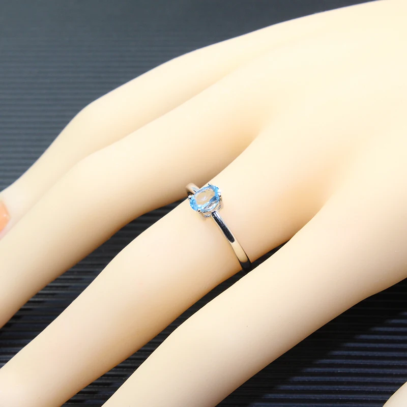 Горячая продажа Гарантия 100% Натуральный топаз модное Кристальное кольцо 925