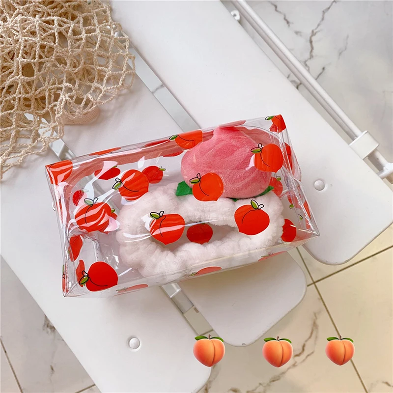 Симпатичная фруктовая Цветочная ПВХ косметичка водонепроницаемая Милая