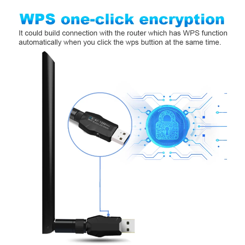 Wifi адаптер 1200 Мбит/с USB3.0 беспроводной антенный RTL8812BU 5dBi антенна сетевая карта для