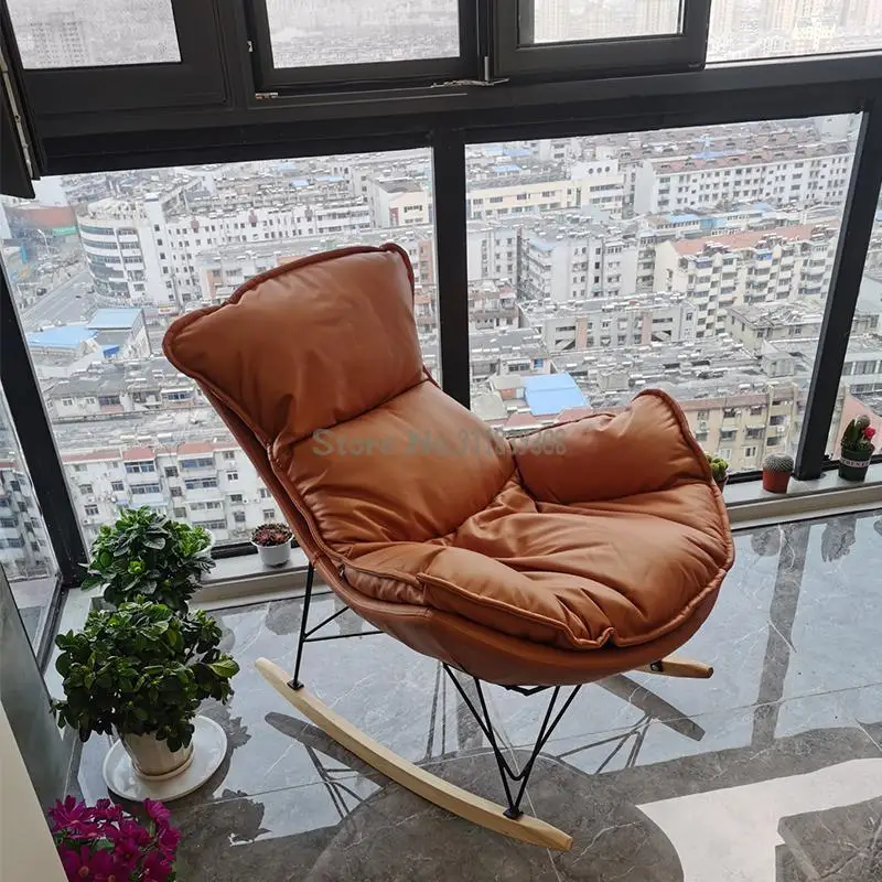 Кресло качалка в скандинавском стиле легкое кресло с улиткой для взрослых