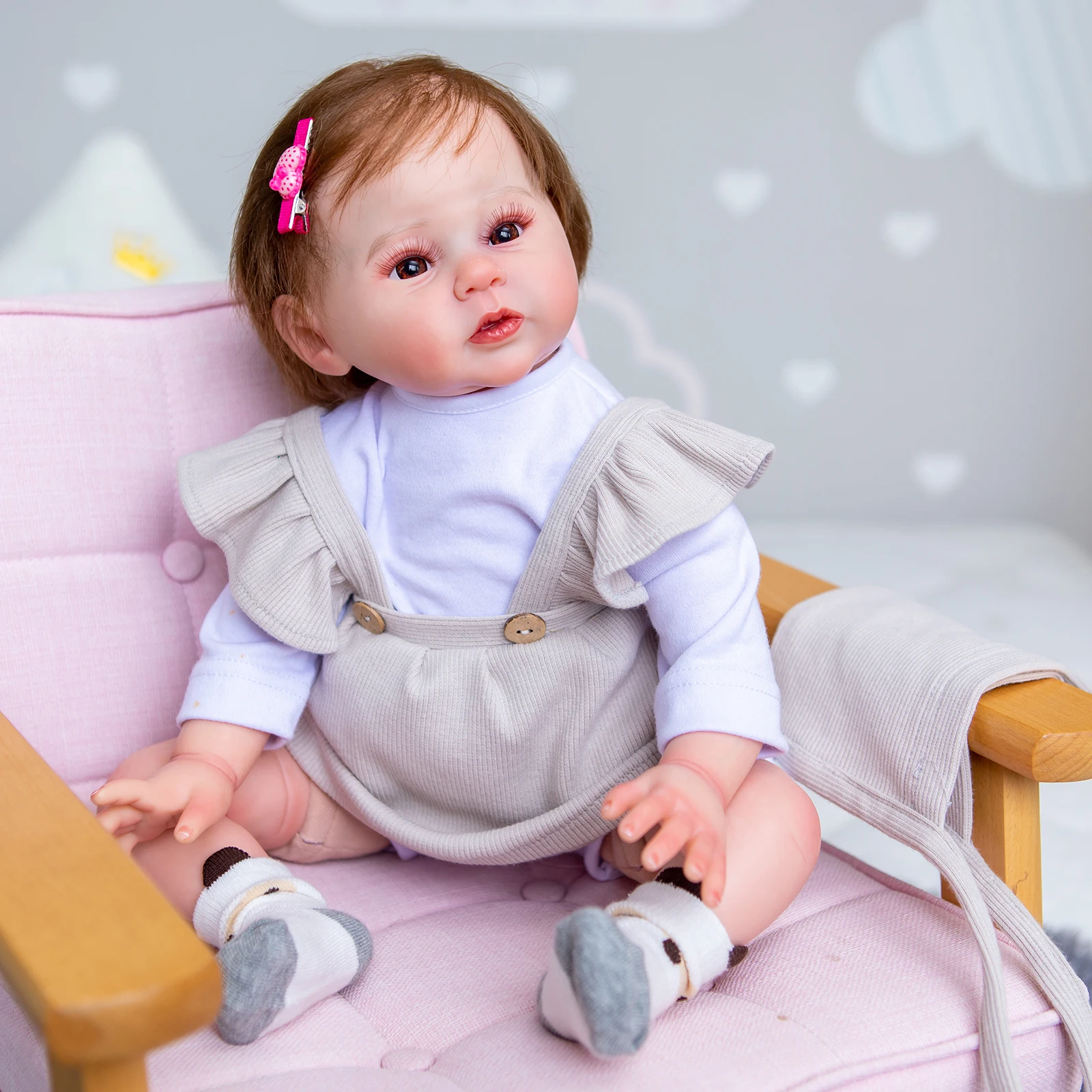 

Реалистичная силиконовая кукла-реборн для новорожденных, 20 дюймов