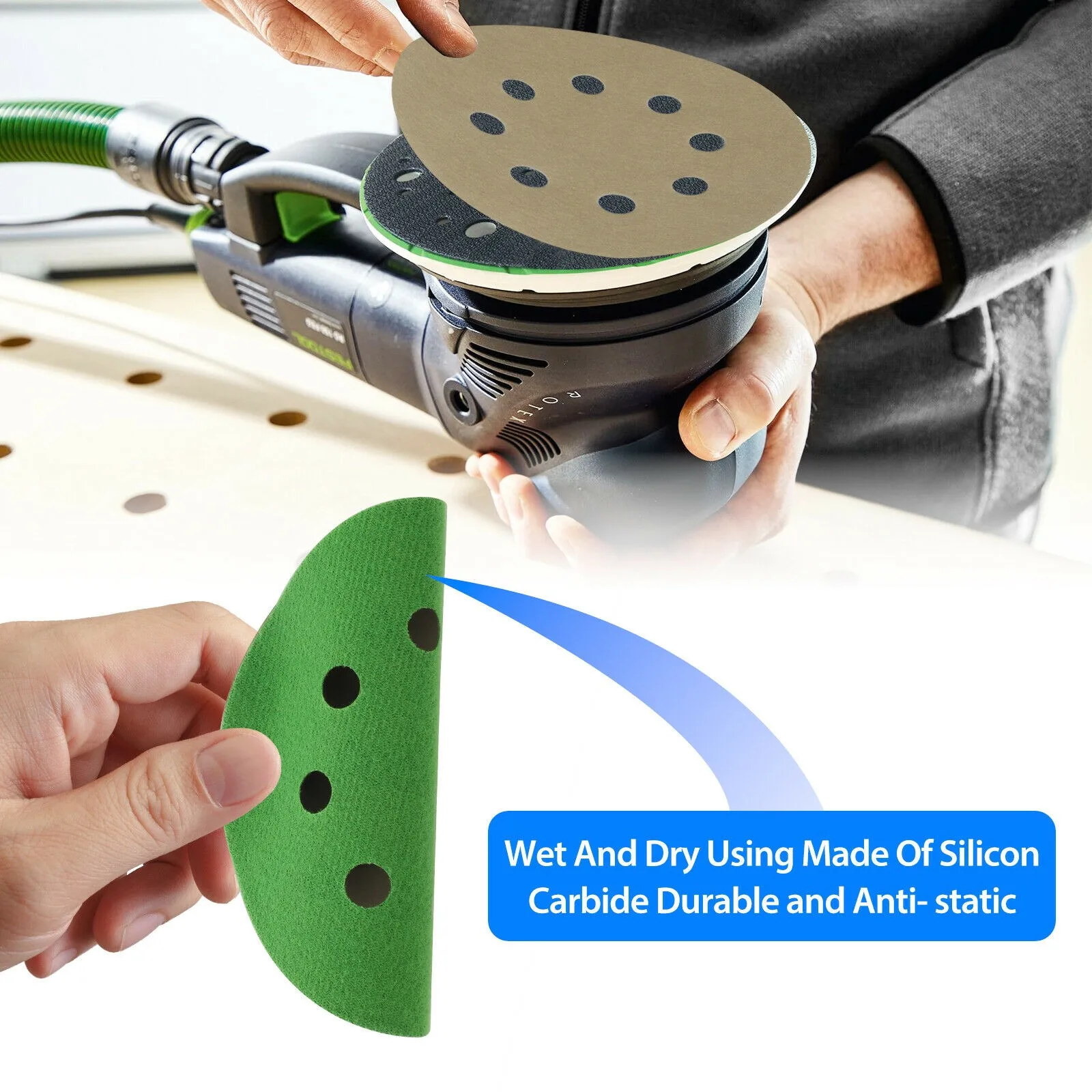 

40PCS 8 Hole 5-inch Sanding Discs Hook Loop Sandpaper Orbital Sander Set 5inch 3000-10000Grit Sanding Discs