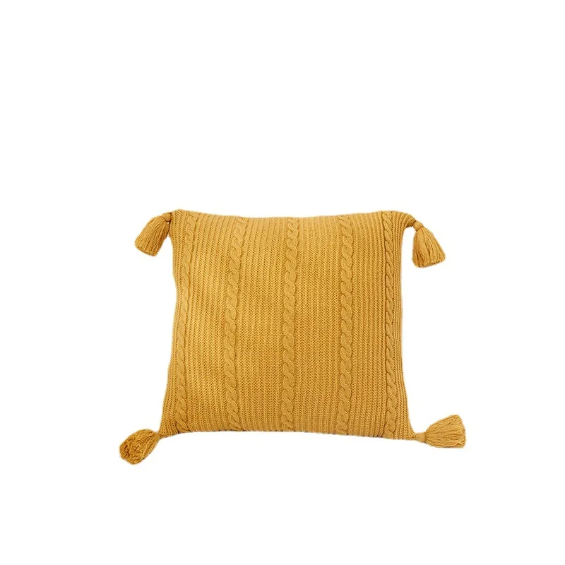 

New Product Small Twist Acrylic Tassel Light Luxury Solid Color Pillow, Sofa Pillow, Car Cushion