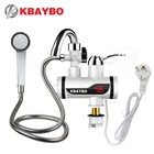 Электрический водонагреватель KBAYBO, 3000 Вт, дисплей температуры, кран для кухни, мгновенный нагреватель горячей воды, кран, водонагреватель без резервуара