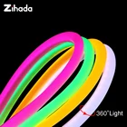 Светодиодная неоновая лента 220-240 В переменного тока SMD 2835 120 светодиодовм 360 круглая светодиодная неоновая трубка 14 мм Гибкая светодиодная лента для наружного украшения