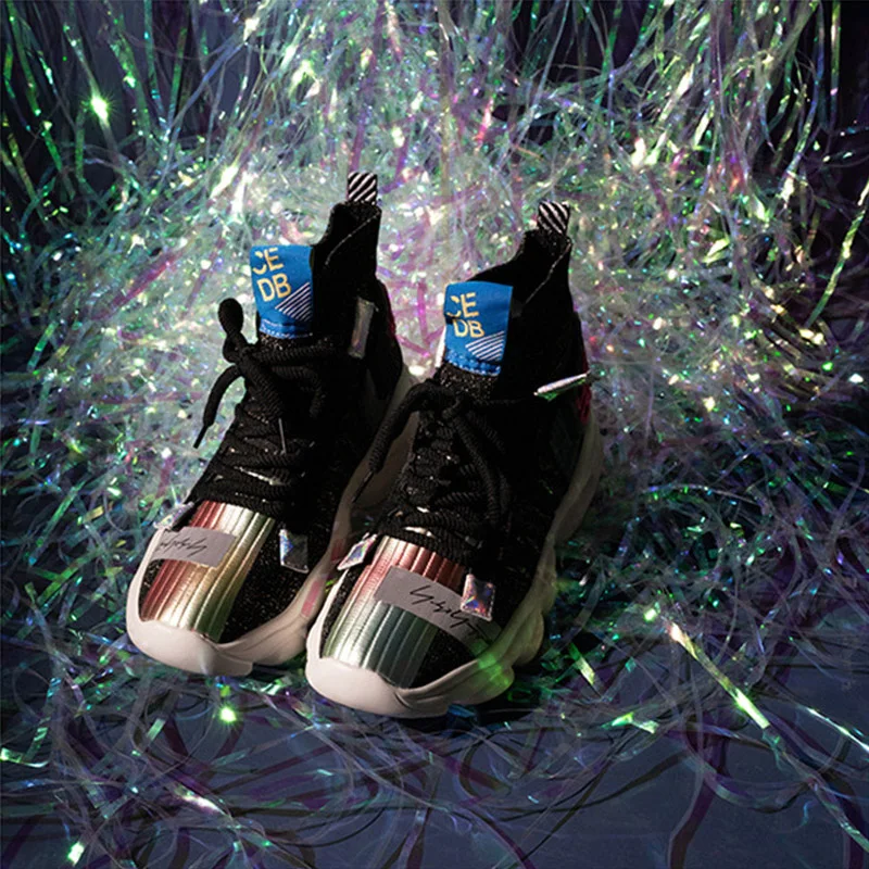 IGU/женские кроссовки; обувь на плоской платформе; tenis feminino; эластичные носки; флуоресцентная обувь с высоким берцем; женская обувь; большие размеры 41, 42