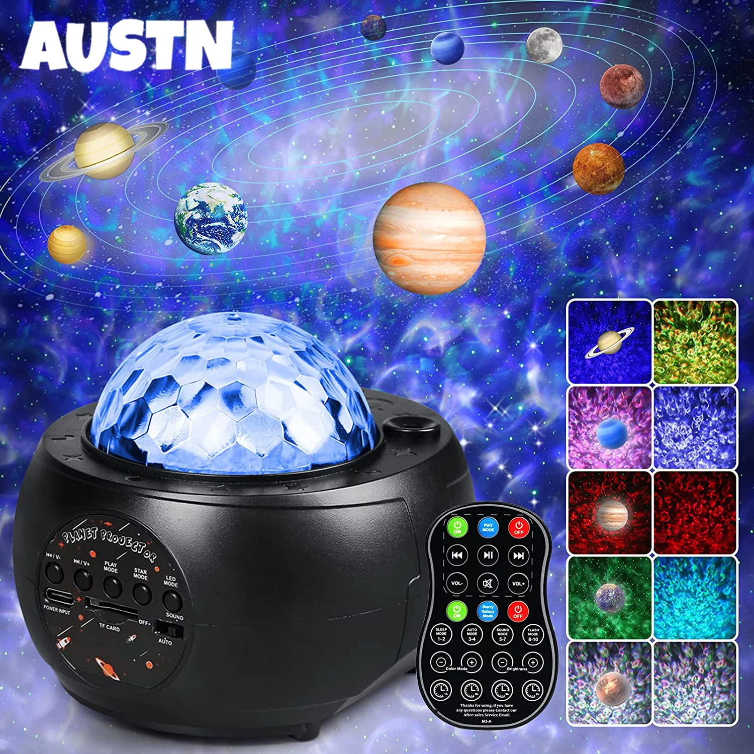 

Bluetooth динамик 10 планет красочный проектор свет s Galxy Звездный ночсветильник Светодиодная лампа Рождество Новый год подарок декор комнаты