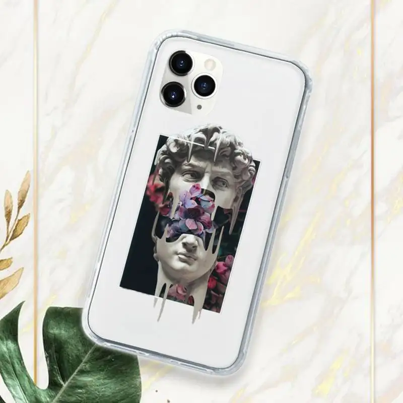 

Great Art Aesthetic David Mona Lisa Phone Case Transparent for iPhone 11 12 mini pro XS MAX 7 8 6 6S Plus X 5S SE 2020 XR