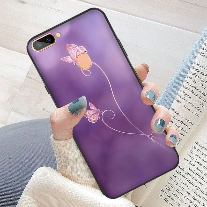 Красная бабочка на белой розы цветок ТПУ мягкий чехол для телефона с