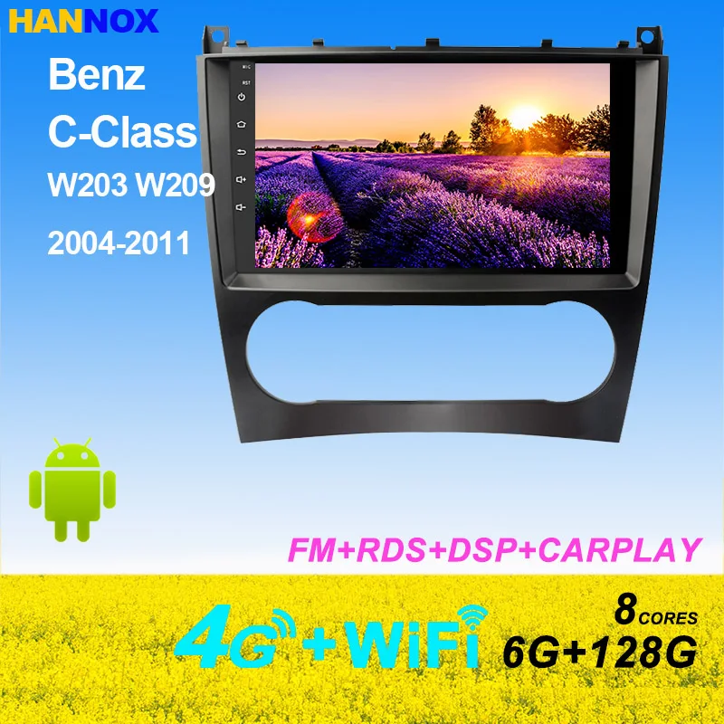HANNOX QLED 4G Android 11 Multimedia Player Autoradio GPS For Mercedes Benz C-Class W203/CLC W203/CLK W209 Radio Navigation DVD |
