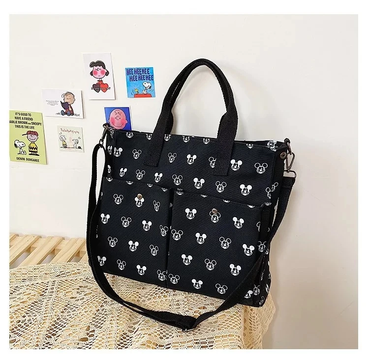 

Disney handbag cartoon Mickey Mouse canvas bag new messenger bag large capacity shoulder bag handbag