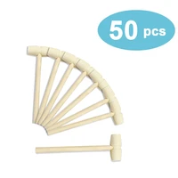 50 pcs mini wooden hammer mallets for seafood crackers cake chocolate block bar mould lobster crab leather jewelry crafts