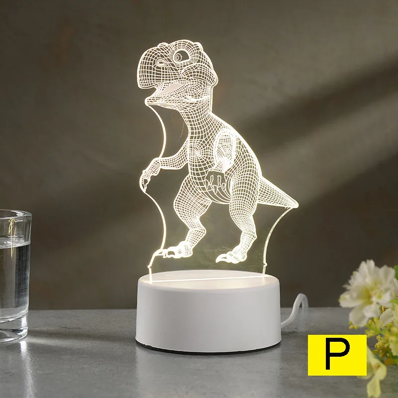Мультяшный ночной Светильник 3D светодиодный USB мечта мягкий Настольный