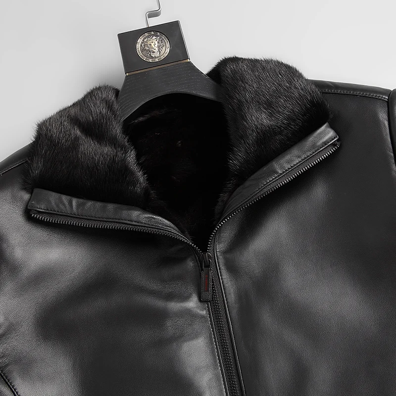 Новинка зимние шубы DK из натуральной овечьей шкуры мужские теплые повседневные