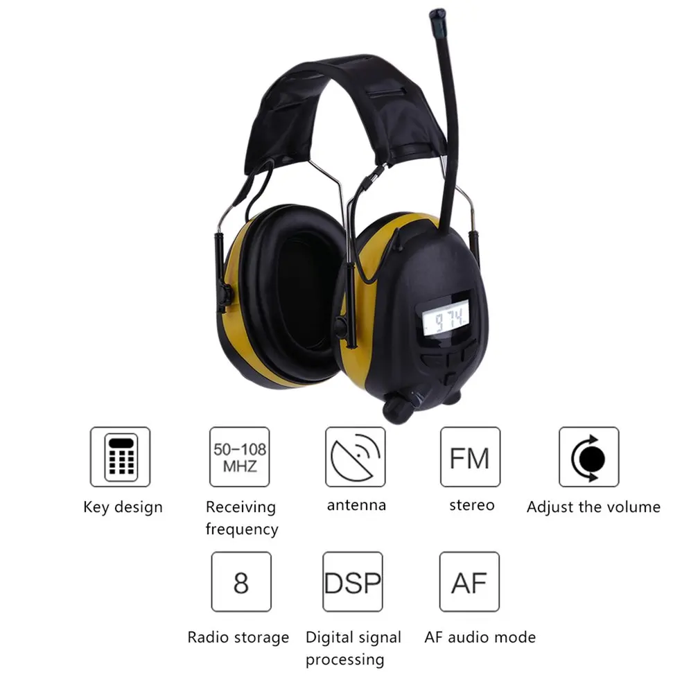 Headphones LCD Display HiFi Bass Stereo Earphone Wireless Headset FM Radio AM/FM Earmuff | Безопасность и защита