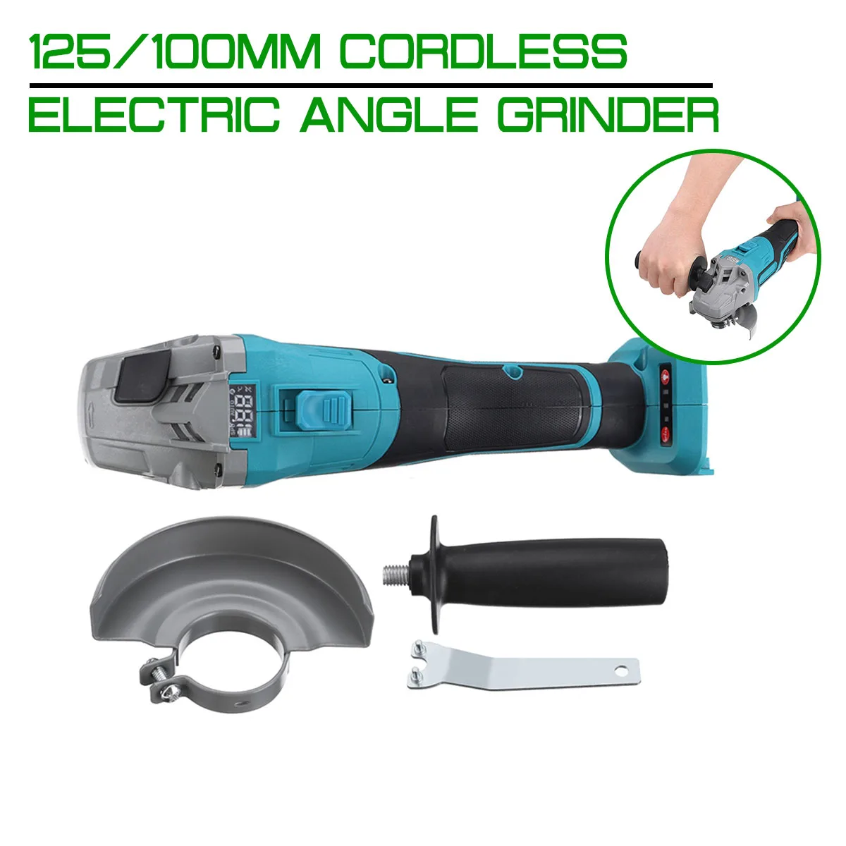 Cordless 125/100mm Electric Angle Grinder Grinding Machine Brushless Metal Woodworking Cutting Power Tool For Makita Battery 18V