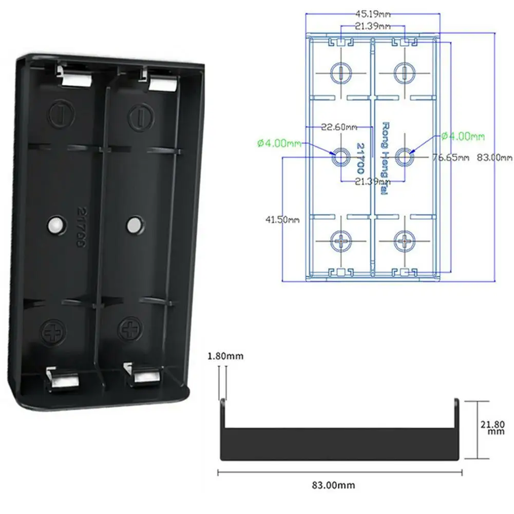 Чехол для внешнего аккумулятора ABS огнестойкий Размеры s 1X 2X 3X 4X 21700 |