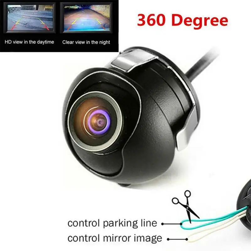 360 Degree Rotating In-vehicle Camera Adjustable Car Front View Rear Side Backup Camera Reversing Waterproof Night Q3u6