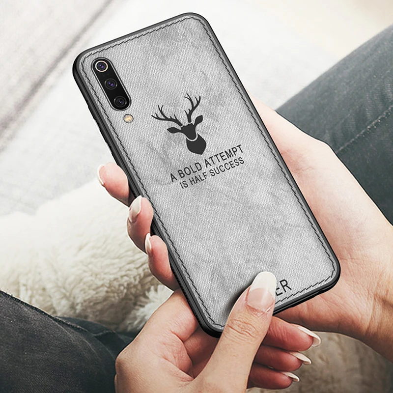 Rugged Case for Xiaomi Mi 9 Soft Cloth Fabric Silicone Phone Cover For SE Mi9 M9 Full Protection |