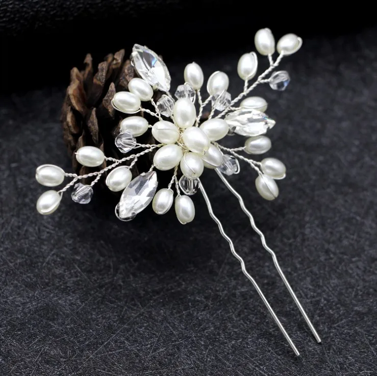 Женская заколка для волос с жемчугом и цветком невесты | Украшения аксессуары