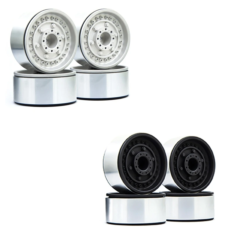 

4Pcs Metal 1.9 Beadlock Wheels Rims for 1/10 RC Crawler Axial SCX10 SCX10 II 90046 AXI03007 Traxxas TRX4 D90