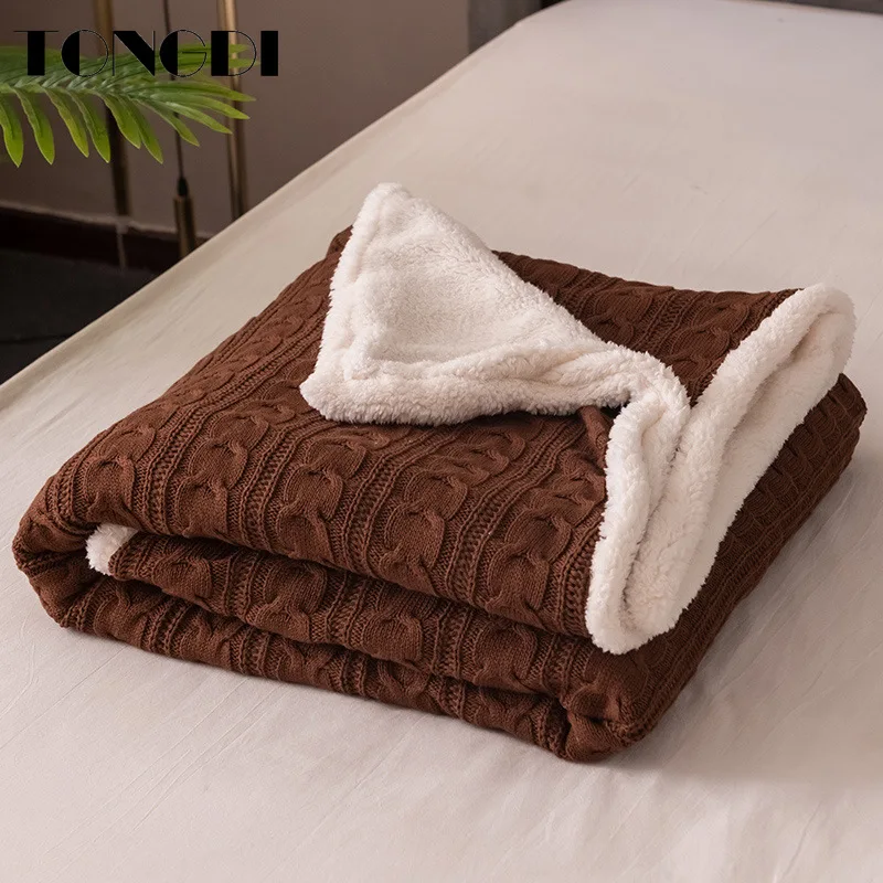 TONGDI Boho Raschel одеяло мягкое утолщенное тяжелое теплое вязаное Экологичное