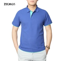 mens polo shirts with short sleeve contrast color polo shirt men lapel t shirt for man polo casual business shirt