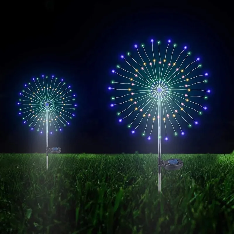 

90/120/150 LED Solar Outdoor Lawn Globe Dandelion Waterproof Flash String Light Lawn Fireworks Light Garden Christmas Decoration
