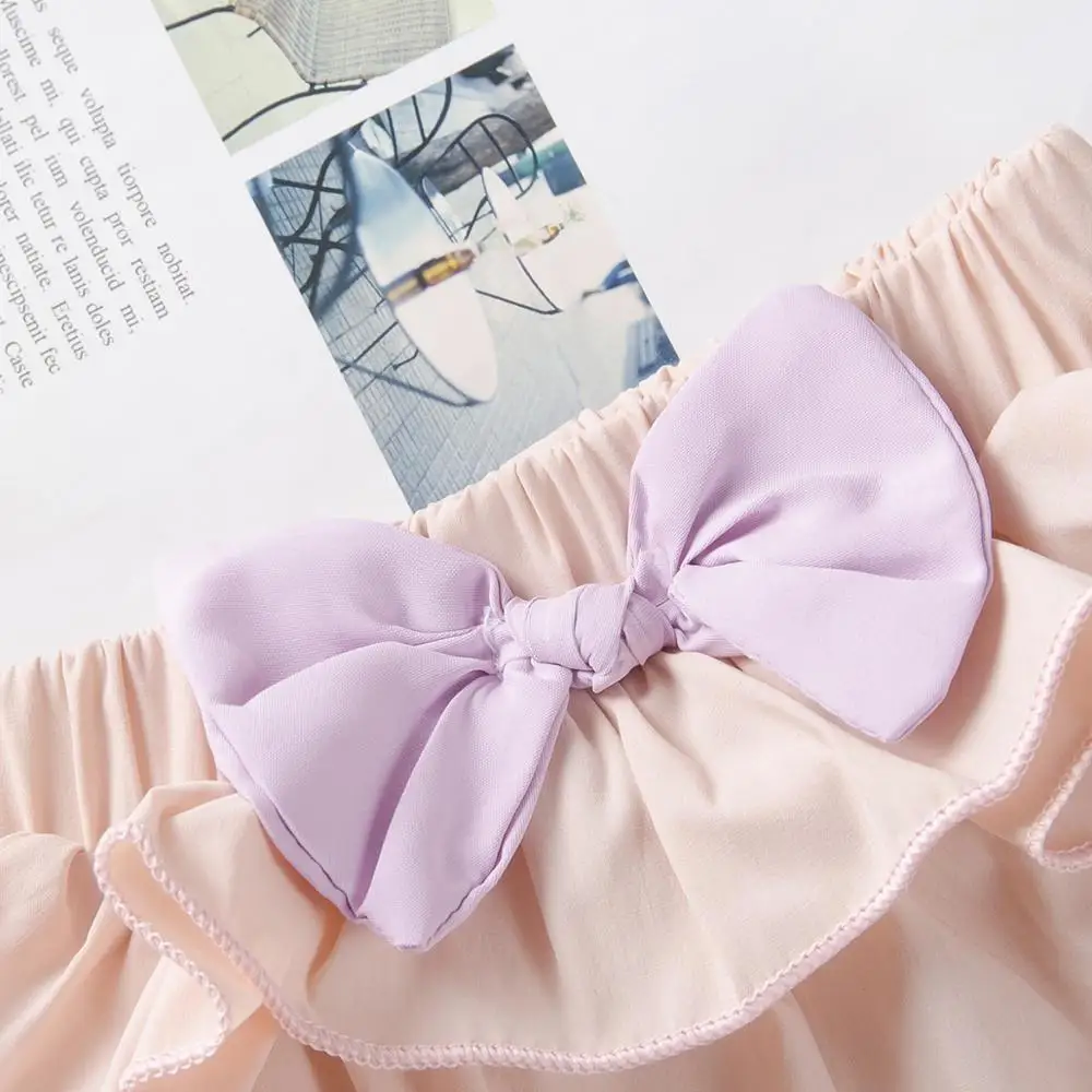 Детские шорты с бантом для маленьких девочек Bebe пижамные штаны однотонные