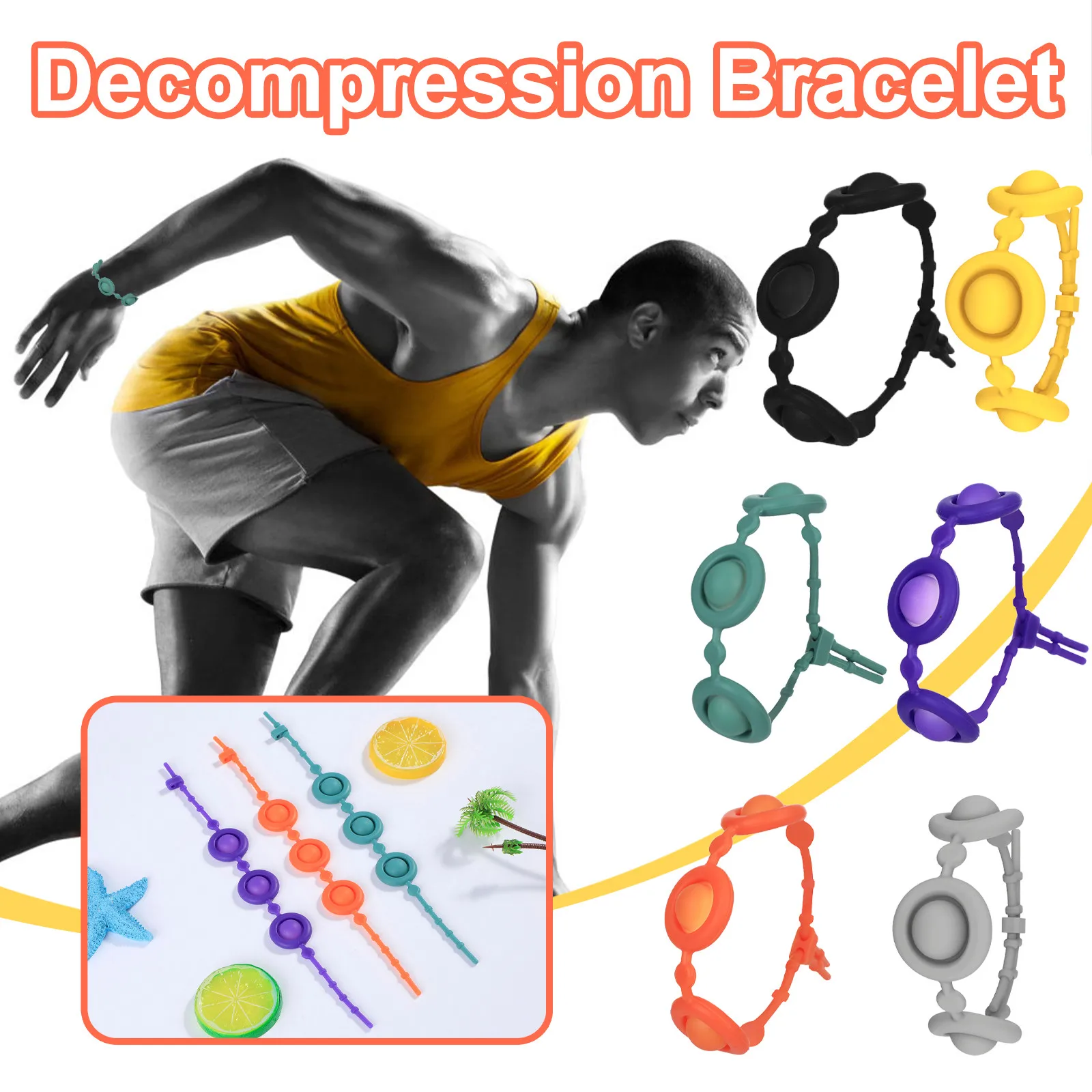 

Silicone Mini Simple Dimples Sensory Fidget Toys Bracelet Decompression Antistress Hand Press Stress Relief Toys for Adults Kids