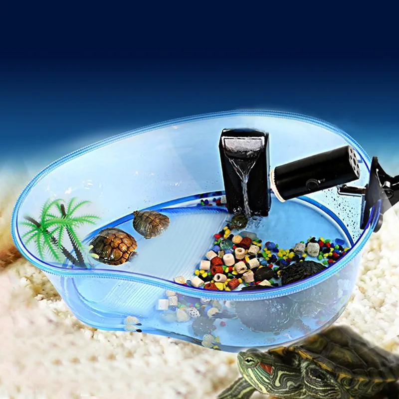 Turtle Habitat Lake Terrapin Reptile Aquarium Tank with Platform Plants New | Дом и сад