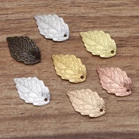 50pcslot 1018mm metal stamping blanks leaf pendants for necklace earrings bracelets jewelry handmade making charms accessories