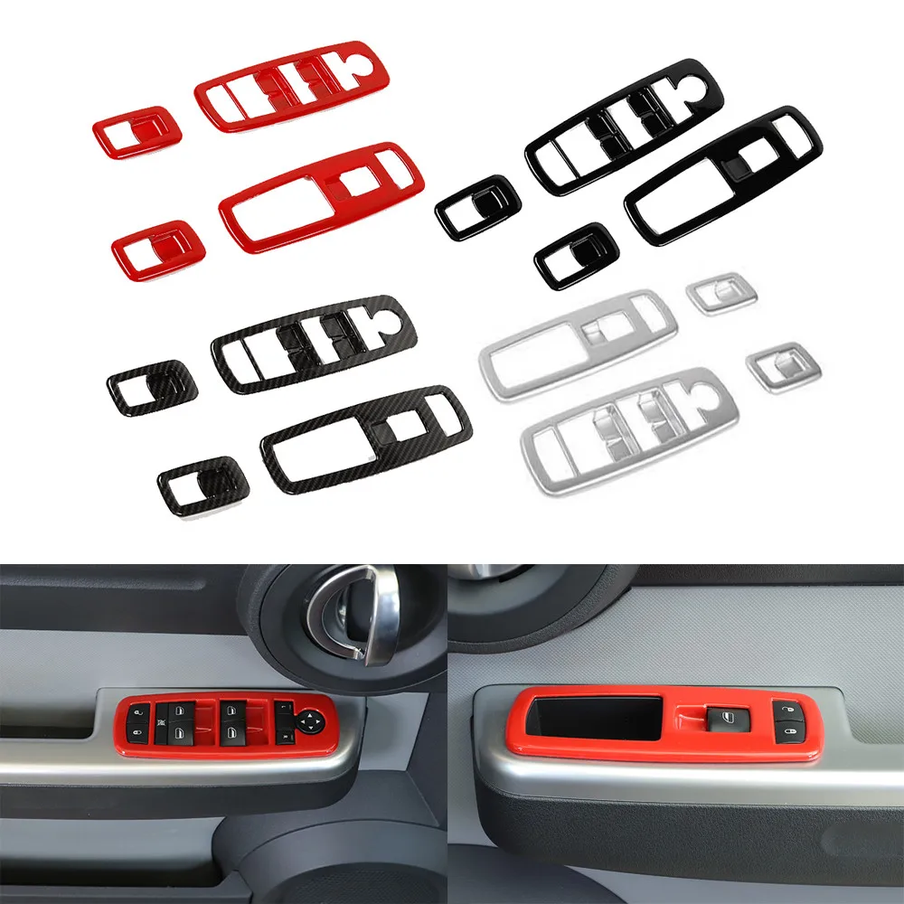 ABS Interior Door Window Lift Switch Button Cover Decorative Trim Fit for Jeep Liberty Dodge Nitro 2007-2012 Car Accessories