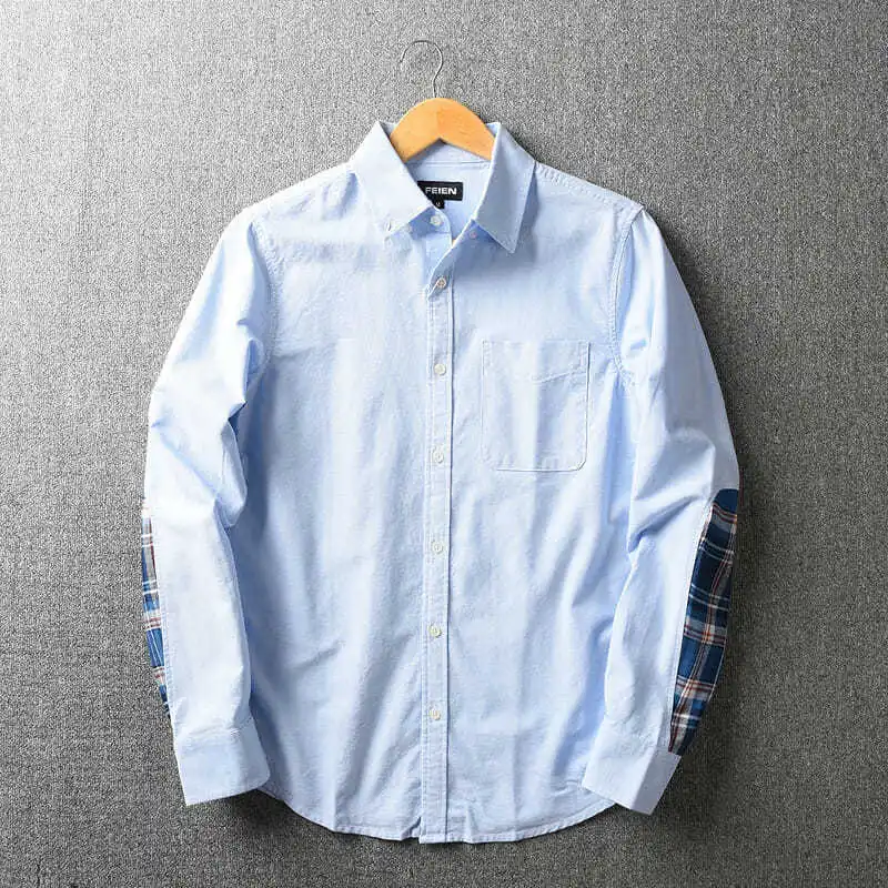 Новинка осени 2020 Мужская модная Ретро Рубашка с длинными рукавами и лацканами 100%