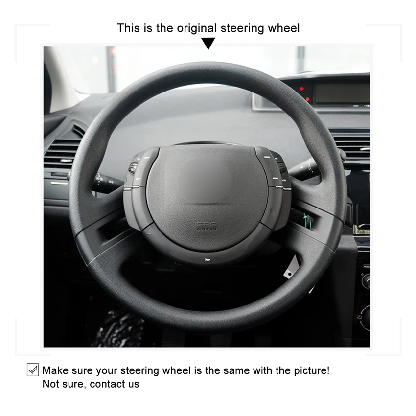 Ручная работа искусственная кожа черного цвета для Citroen C4 Picasso 2007 2008 2009 2010 2012