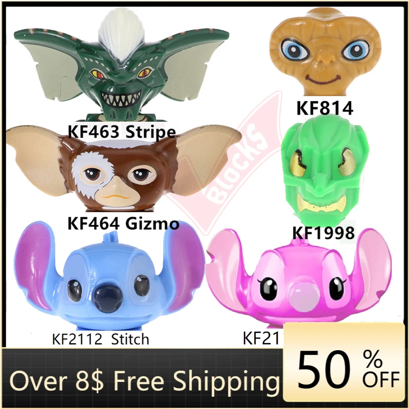 Мультяшный розовый Angie синий стежок зеленый E.T. Конструктор Мини фигурки