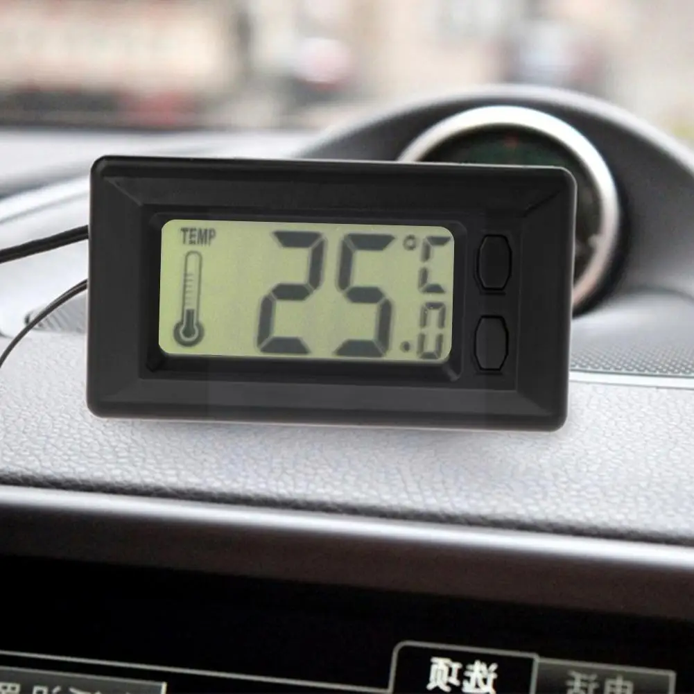 

1pc Car Clock Electronic Watch Dashboard Lcd Screen Thermometer Display Digital Ornaments Clock Large Auto Accessories K9l6
